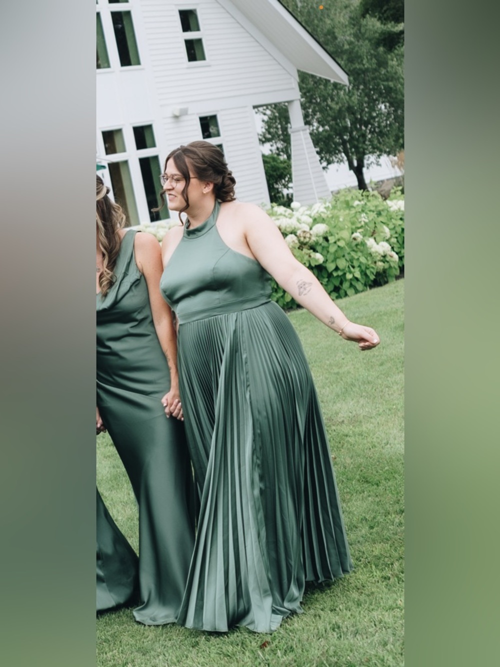 Azazie Sienna eucalyptus stretch satin bridesmaid dress - Picture 4 of 12